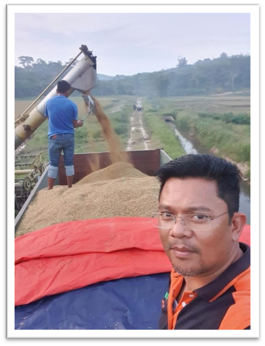 Combine Harvester Operation in Field