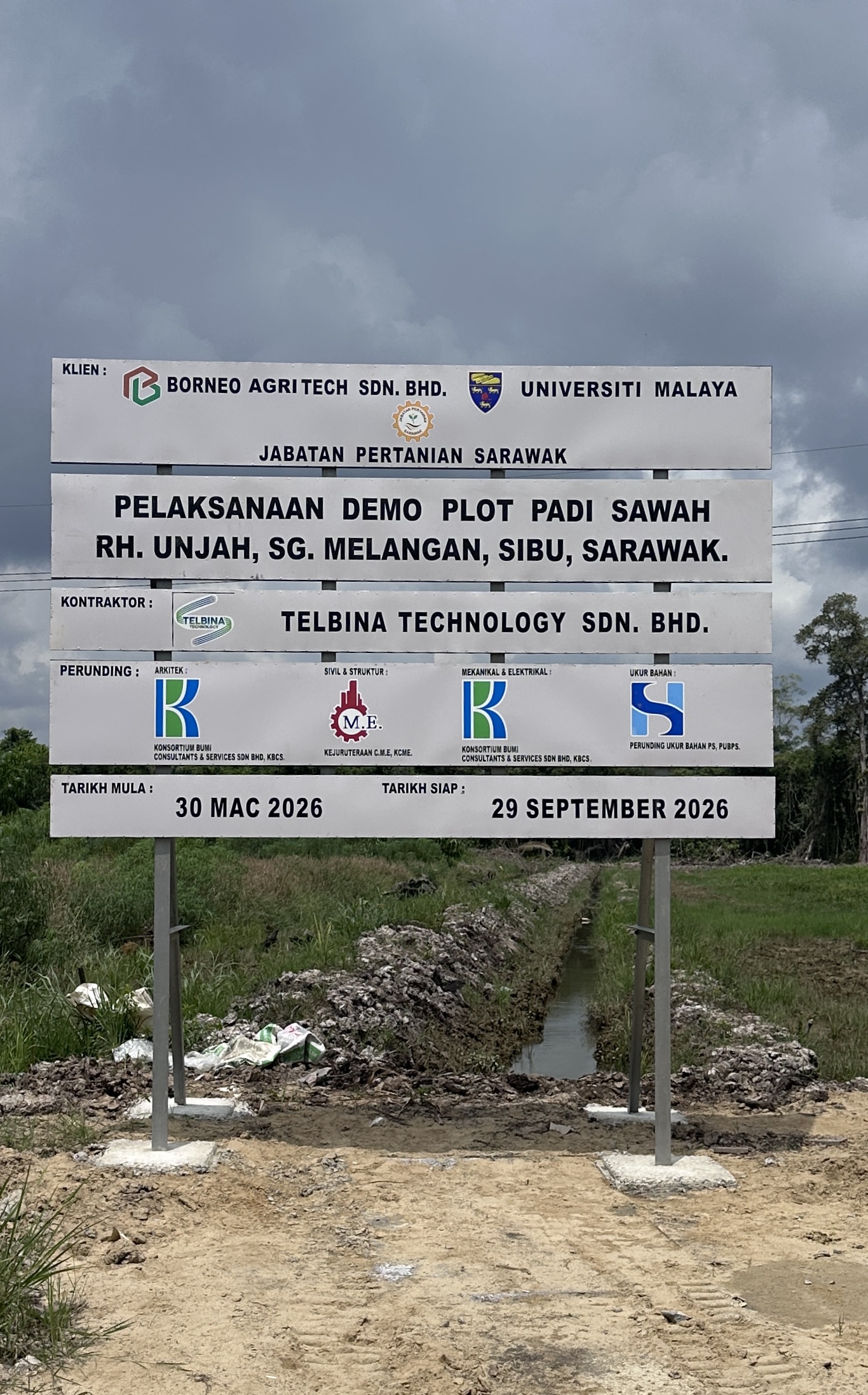 Official Project Signboard at Rumah Unjah Sibu