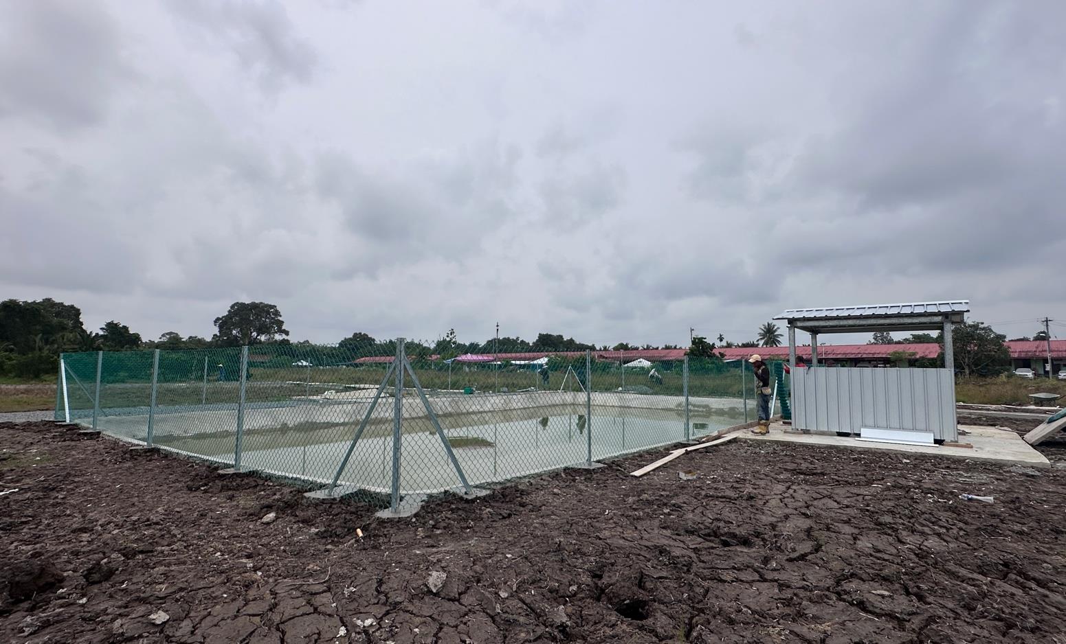 Completed Water Retention Pond and Pump Station